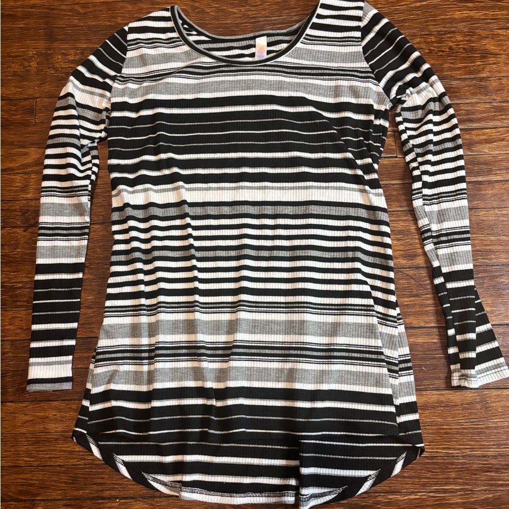 Striped Black and White Women's Top